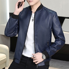 主推大码M-8XL胖子皮衣潮流外套PU夹克XZ613B-5817-P60-小码P55，男装皮衣，星座613B