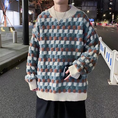 半高领毛衣男秋冬款潮流百搭加厚针织衫M116P45图片