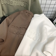 重磅抖音直播品质港风宽松刺绣短袖男T恤X416b-1-DT393-P35限48，男装T恤，星座416B-1