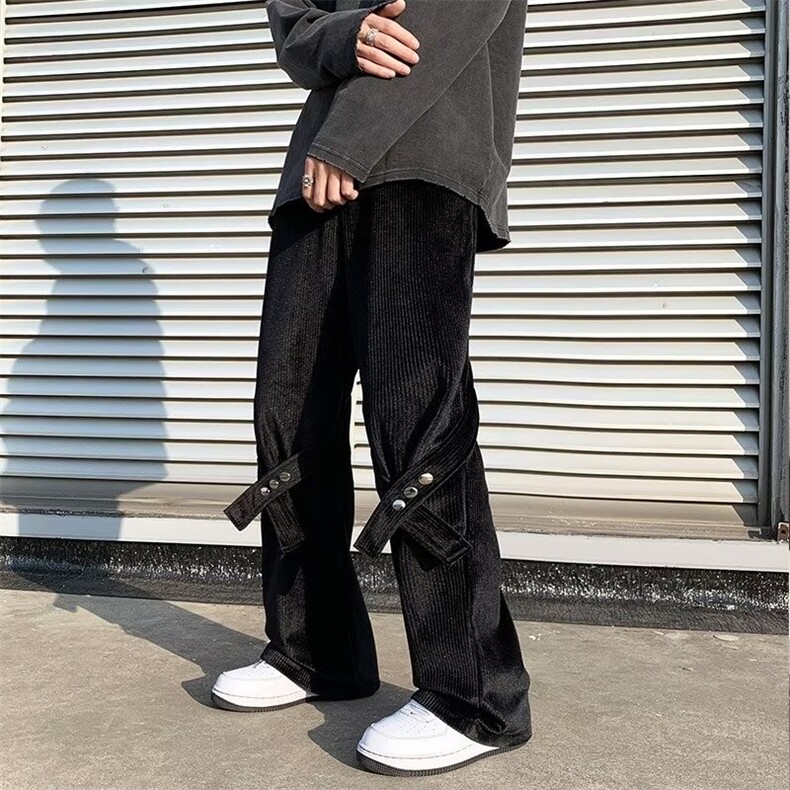 灯芯绒休闲裤男韩版潮流2023秋冬季新款ins宽松百搭长裤K4536-P30,男装休闲裤,星座412-2