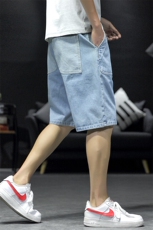 2021夏季新日系大码男沙发墙撞色多口袋休闲牛仔裤短裤ND8123-P40，男装牛仔裤，电商A001