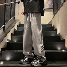 直播数据款春季新款撞色侧条纹伞兵裤宽松直筒休闲裤K503-P32，男装休闲裤，星座914-3