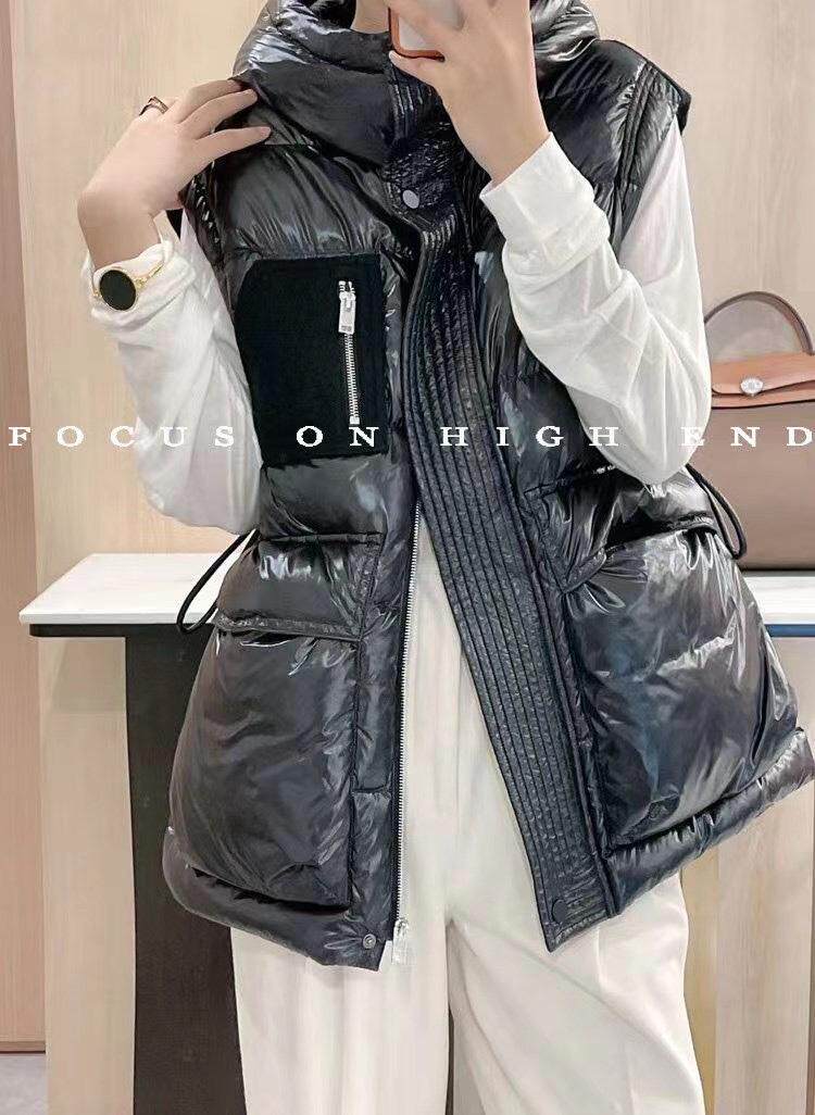 2021新款连帽羽绒马甲，女装马甲，兜火