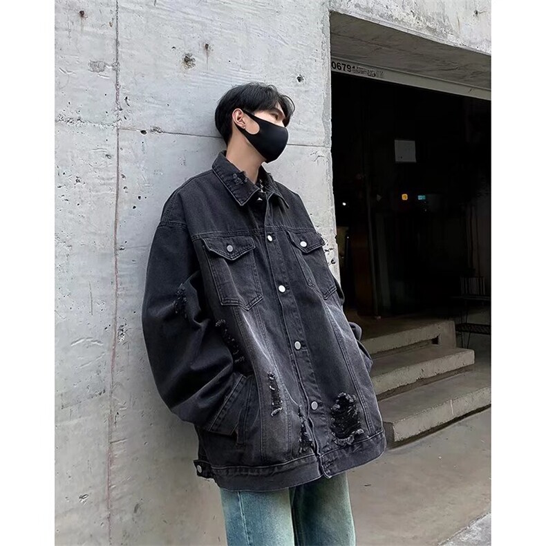 美式复古工装破洞牛仔外套男春季高街痞帅潮休闲上衣LWY1522-P65,男装工装外套,星座1008