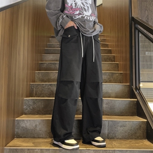 男款潮流宽松休闲长裤秋季薄款高级感垂感百搭直筒裤 K7333-P38图片