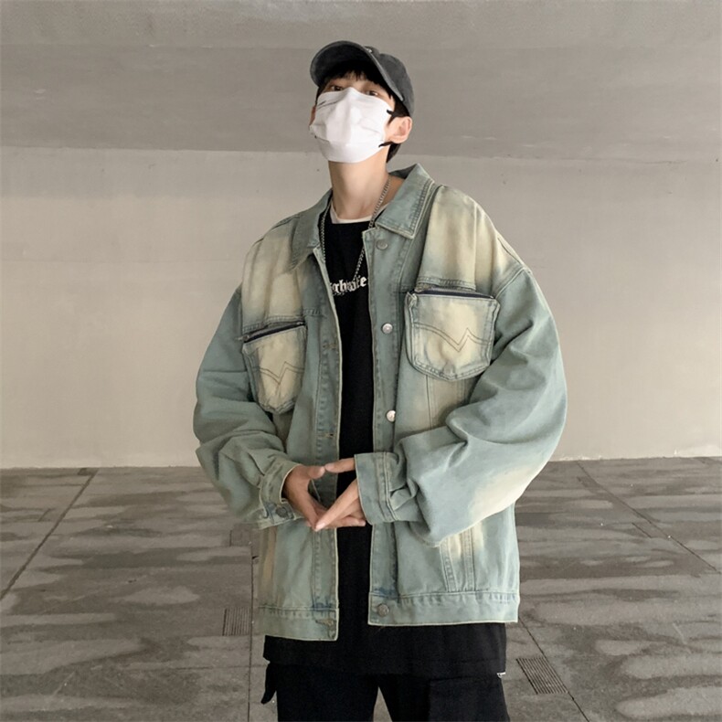 美式水洗牛仔夹克男秋季ins潮牌复古高级感外套JK02115-P65图片