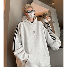 抖音得物供货提供视频秋冬重磅美式宽松织带连帽卫衣04209，男装卫衣，电商A486