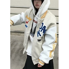 开春美式复古潮学院风字母刺绣棒球服男宽松夹克外套J689，男装夹克，星座1116A（原606A-3）
