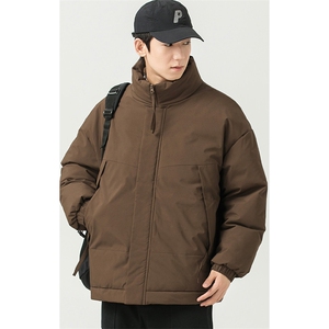 现货美式高街休闲夹克冬季立领纯色三防户外工装加厚棉服外套图片