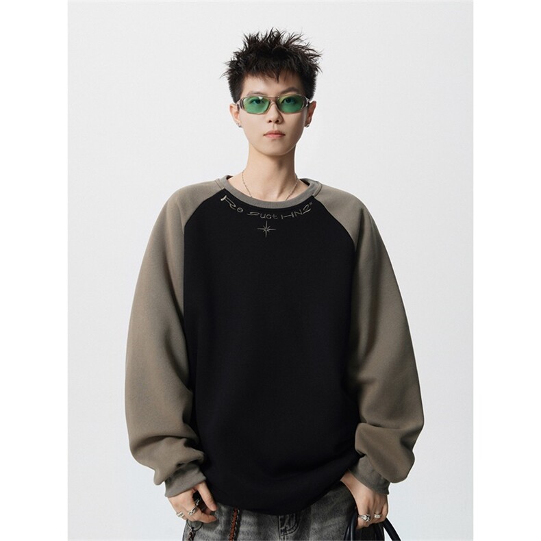 WY2510  潮流运动休闲卫衣350克华棉刺绣拼接撞色 特P35图片