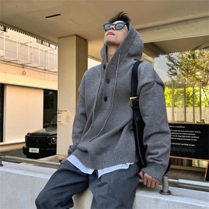 抖音得物 保暖立领拉链针织外套秋冬宽松慵懒风纯色毛衣上衣AM047图片
