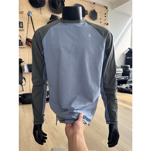 AA2109 P45内搭长袖t恤男款健身运动训练骑行服插肩袖拼色打底衫图片