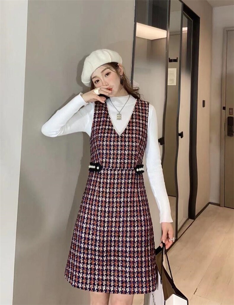 秋冬小香风连衣裙，女装连衣裙，秀丽一生