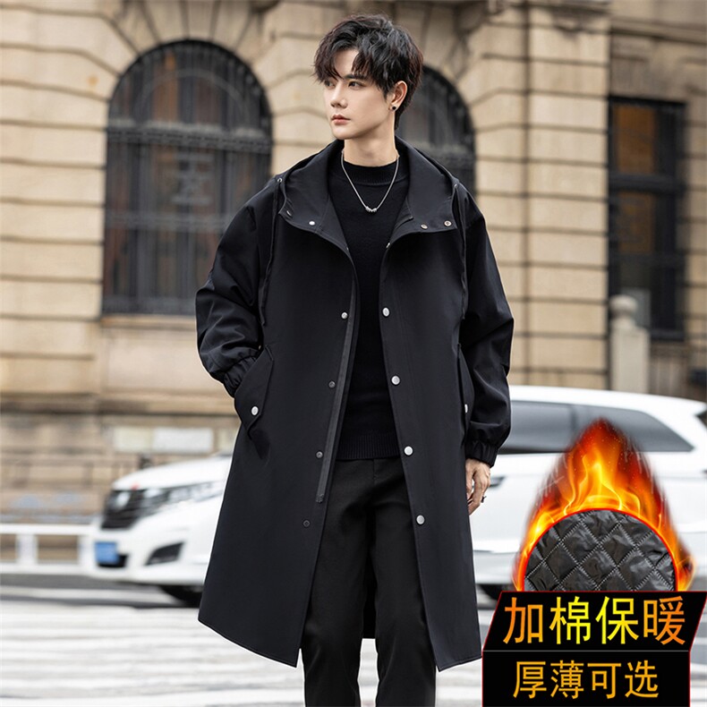 风衣男中长款大衣男加绒棉衣男F174薄P90加棉P100特价外景一，男装风衣，星座401