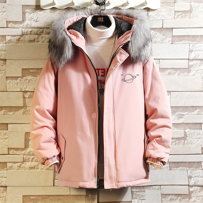 MM48238-P130冬季大毛领棉衣男士大码加厚棉袄男棉服砖墙,男装棉衣,电商A040A