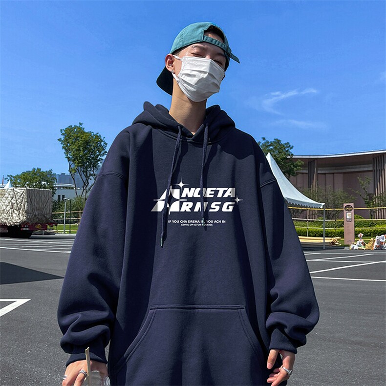 抖音得物供货可提供视频春装重磅美式宽松连帽卫衣DL2422,男装卫衣,电商A486-1