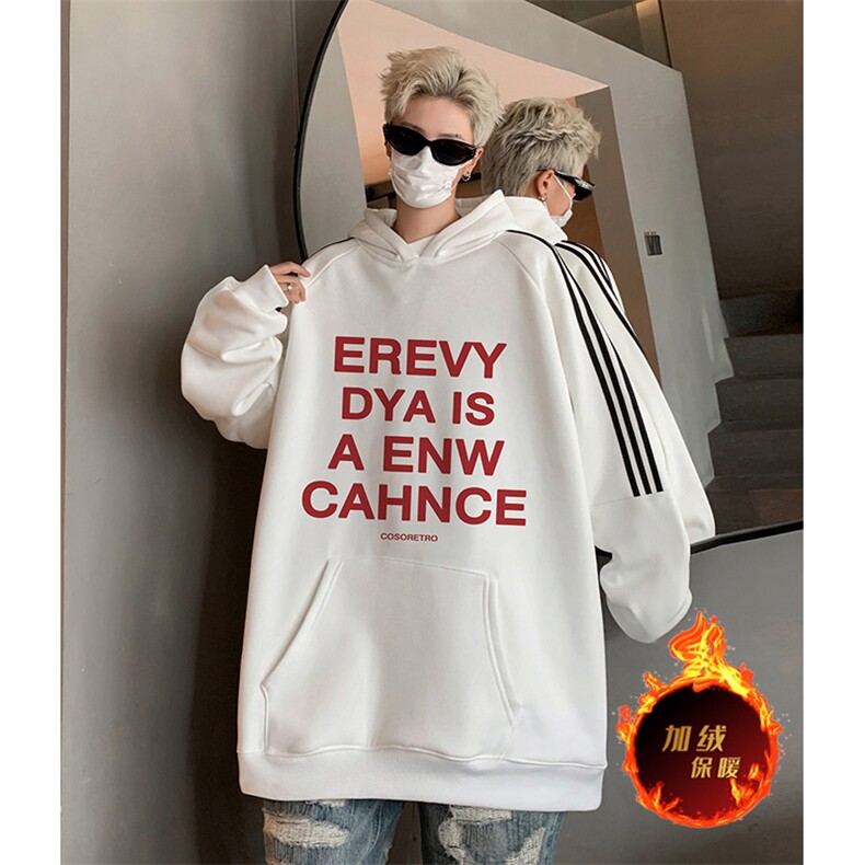 抖音得物供货提供视频秋冬重磅美式宽松织带连帽卫衣0462，男装卫衣，电商A486