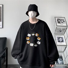圆领卫衣男大码加厚加绒长袖t恤男S6215-P28加绒款-P33，男装卫衣，电商A040