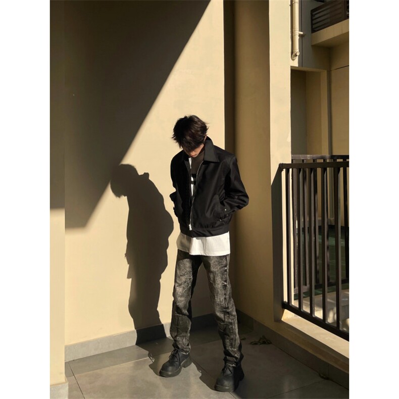 【有货】设计感拼接夹克外套男美式潮牌短款上衣HT95CC-特P65,男装夹克,星座1007（原301D）