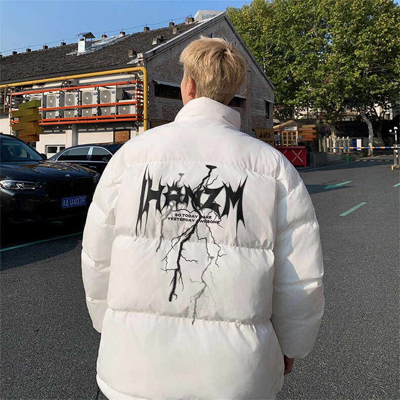 美式潮牌立领皮棉服男短款棉衣外套宽松面包服zx21批60,男装棉衣,星座307A