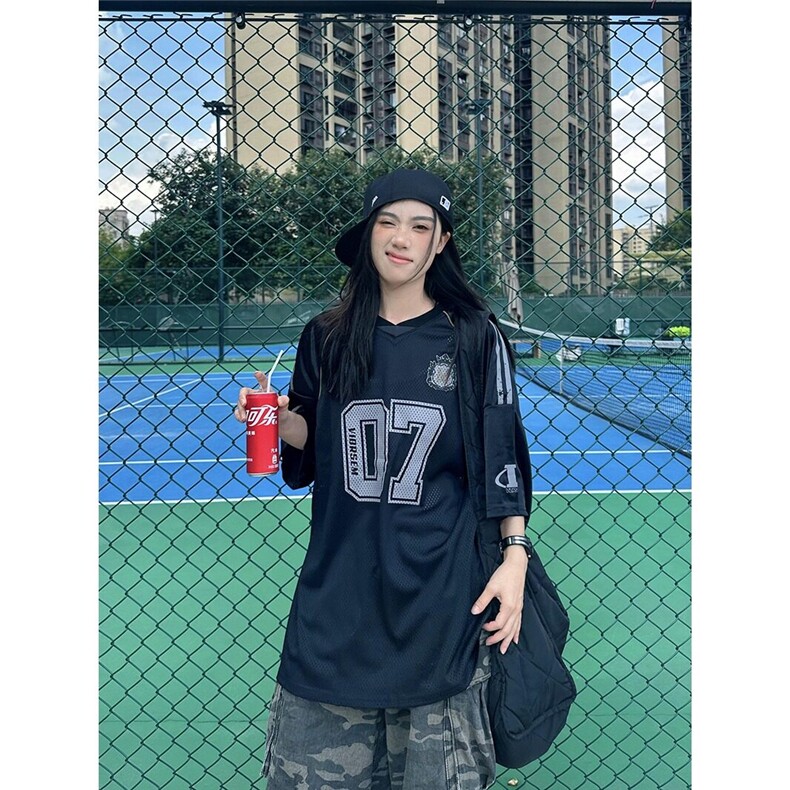 网图现货美式复古宽松冰球运动圆领潮流T恤男女T189/特P35,男装T恤,星座205-3