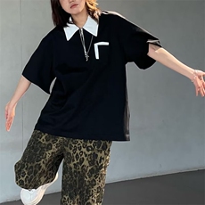 美式复古Polo短袖T恤男女2025夏季新款潮牌痞帅简约百搭半袖上衣，男装T恤，星座506A
