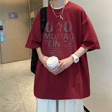 量大优可提供视频2024夏季新款美式短袖T恤D223A-T2445-P18，男装T恤，电商019-1
