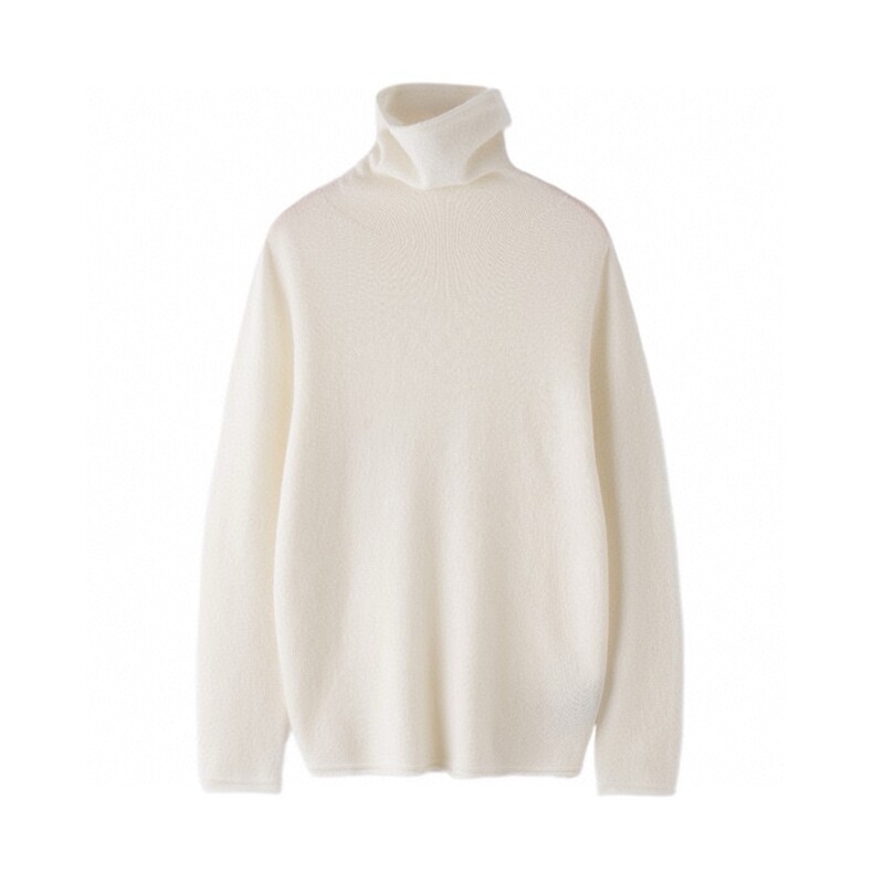 口碑升级！拉绒100%纯山羊绒衫女高领毛衣宽松冬季保暖无缝针织衫，女装针织衫/毛衣，美够羊绒