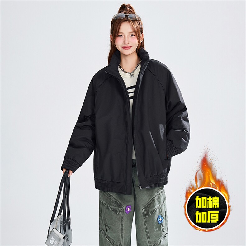 现货美式高街休闲棉衣夹克三防立领纯色户外工装加厚棉服外套,男装夹克,电商A486