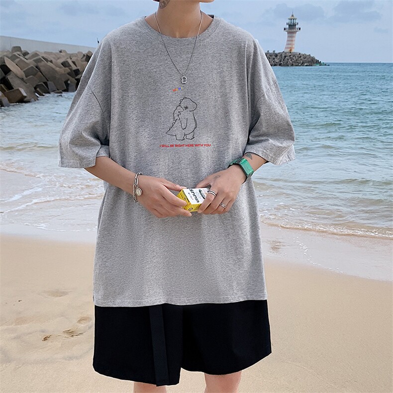 DX17140-P20纯棉短袖t恤男大码半袖打底衫宽松体恤衫港风,男装T恤,电商A040