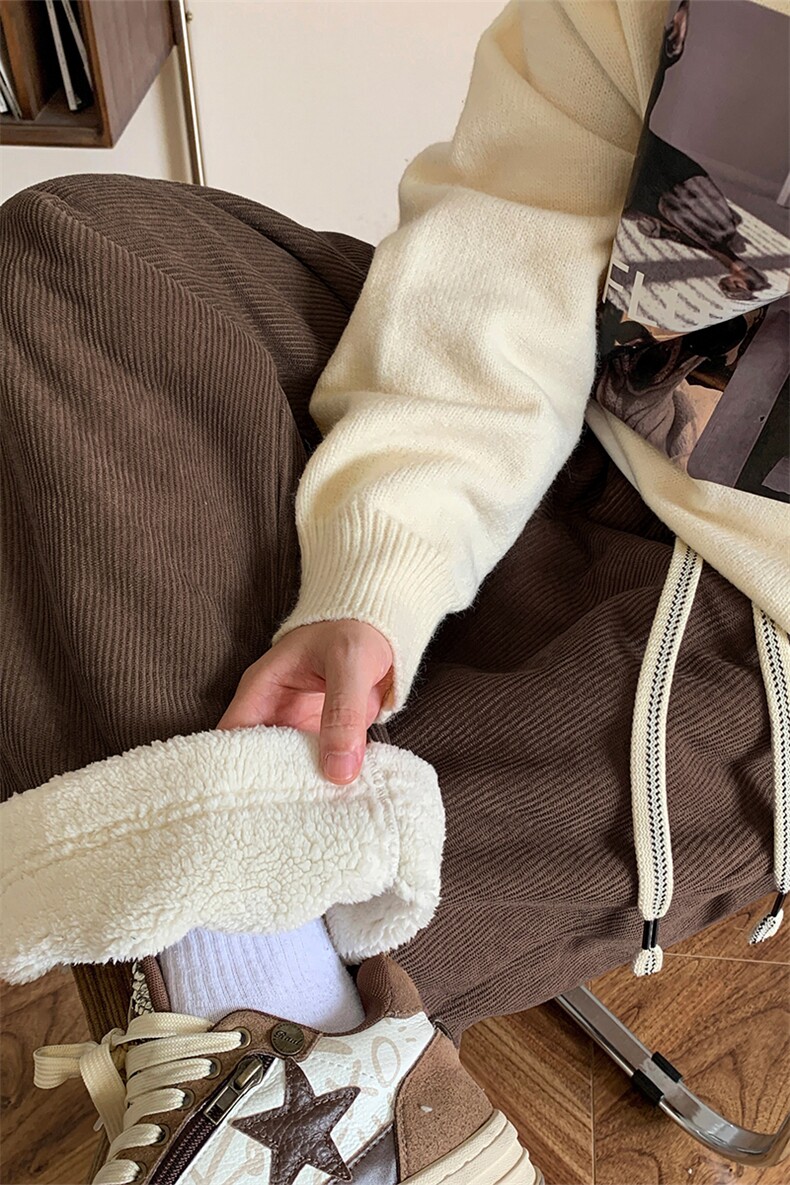 灯芯绒加绒休闲裤D5301-TP45控价68冬季可翻边加厚保暖长裤男,男装休闲裤,电商A102-1
