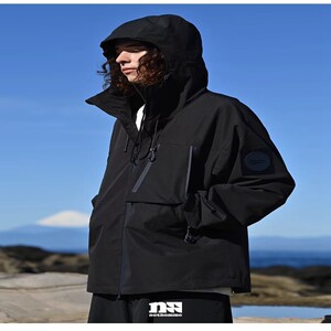 美式复古绿色连帽冲锋衣外套女2025年新款机能风户外潮牌夹克上衣图片