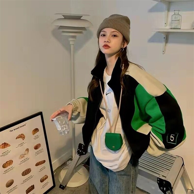 拼色外套，其它，韩外