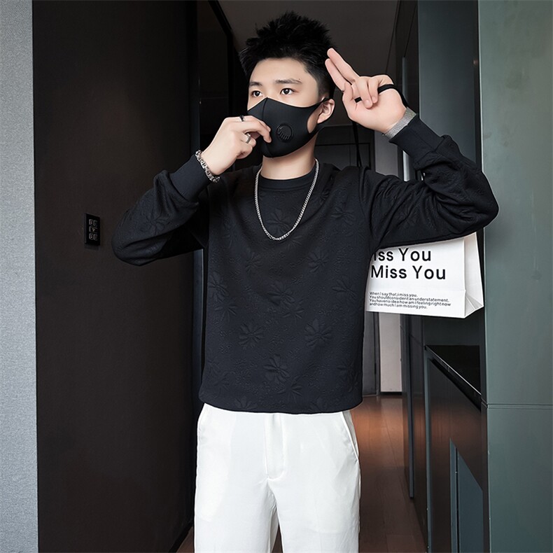 肌理感提花卫衣男潮流高级痞帅社会小伙店主风301C-WY34-P58控78,男装卫衣,星座301C（原B323）