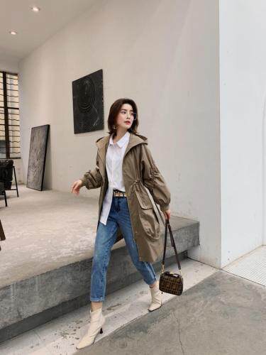 2021款春装欧版风衣，女装风衣，柚格