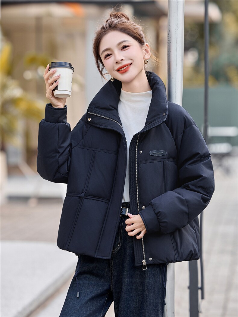 现货！无帽立领时尚白鸭绒羽绒服女小个子加厚保暖冬装上衣,女装羽绒服,沐七七
