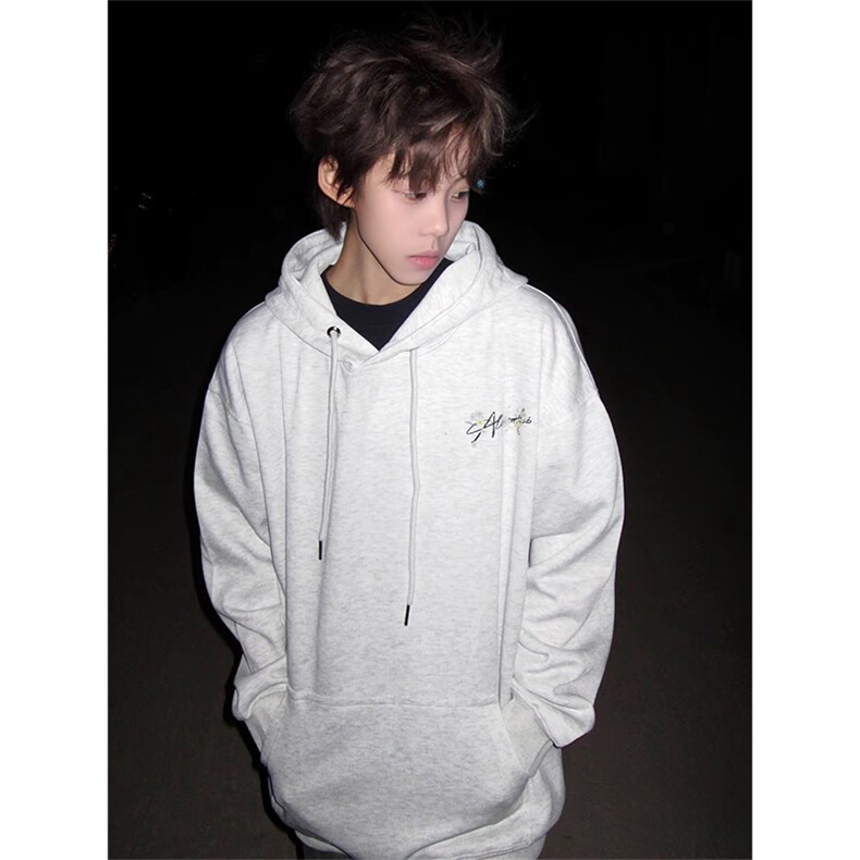 抖音得物高品质印花连帽卫衣秋冬装美式宽松连帽纯色卫衣ADL108，男装卫衣，电商A443