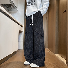 美式秋季新款拼接格子扎染设计潮流休闲裤B315-K25341-特p35控68，男装休闲裤，电商B315