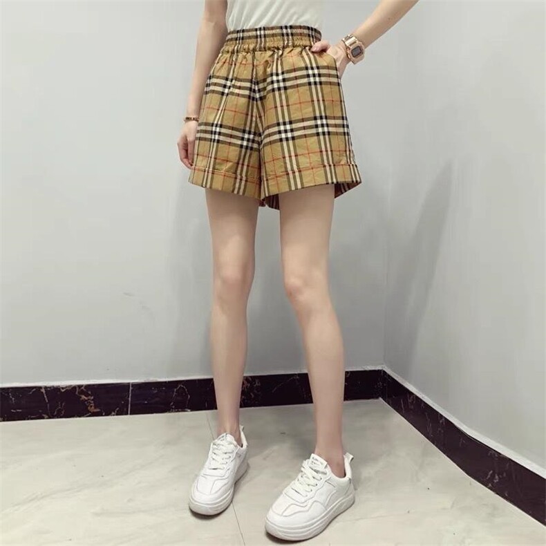 新款洋气百搭格子短裤,女装其它,L·H·X