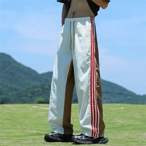 设计感小众运动卫裤夏季新款条纹拼接撞色休闲裤 现货 K8012-P40图片