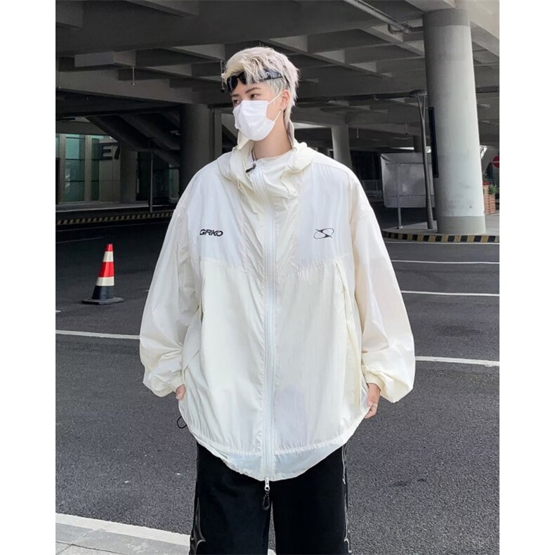 可收纳防晒服机能外套户外轻薄凉感防晒衣皱真抽绳W9310，男装防晒衣，星座1116A-1（原606A）