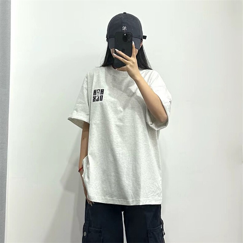 万针全刺绣工艺抖音得物高品质260克重磅纯棉双纱美式高街短袖T恤,男装T恤,电商A486