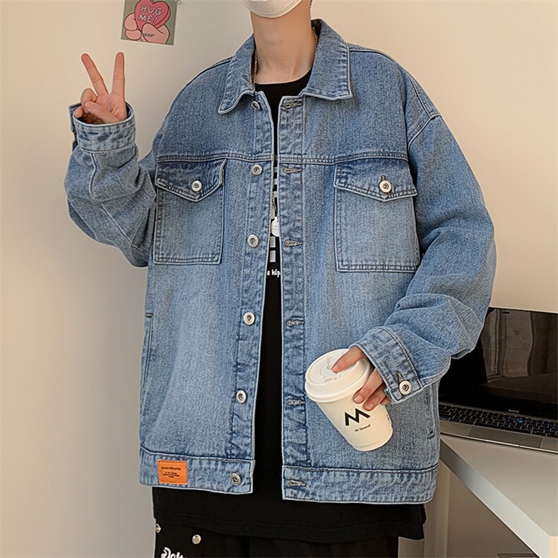 爆 2023春季情侣百搭牛仔夹克文艺男女潮流宽松外套 JK846-P75图片