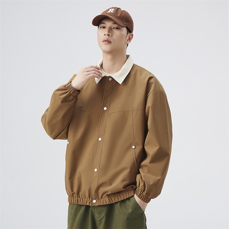 秋季宽松夹克男撞色衬衫领上衣外套DSA157B-JK7863-P65,男装夹克,电商A157B