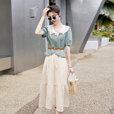 小香风牛仔女2025夏季新款高级感气质小清新收腰连衣裙，女装连衣裙，魅影