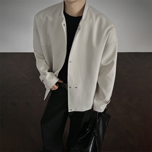 A2190TP78控128-新中式立领西服外套男春季解构斜门襟夹克图片