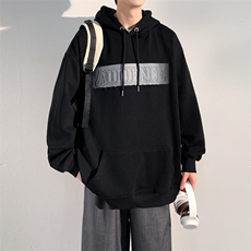 EQ190凹凸印花连帽套头卫衣男装港风潮流春季外套P58，男装卫衣，电商C306-1