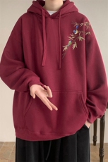 400g重磅印花连帽卫衣秋冬潮牌大码宽松外套M-5XLP50控68，女装短外套，电商B219B