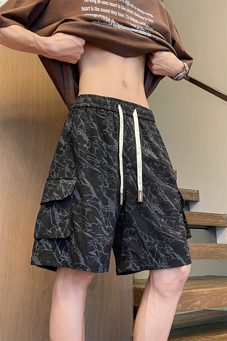 主推短裤工装多口袋男宽松大码沙滩裤中裤五分裤DK13-P32,男装牛仔裤,星座210-1