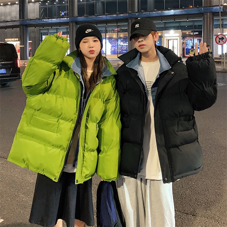 抖音直播 2023 牛仔假两件棉衣棉服 情侣 8218 P118 严控-158图片
